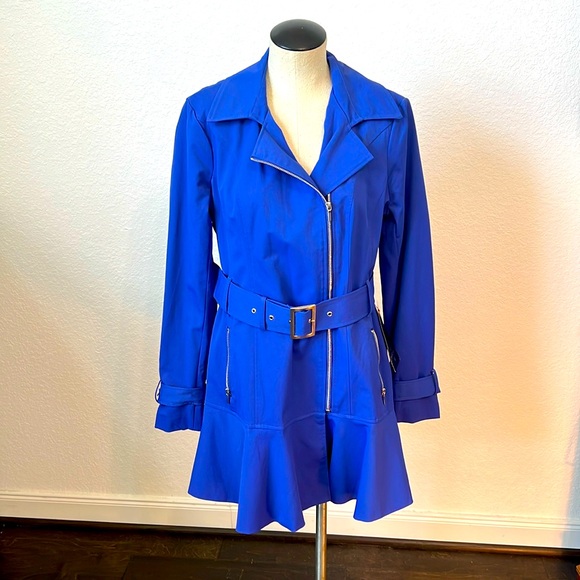 bebe Jackets & Blazers - BeBe NWT blue coat with belt